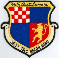 363d Tactical Reconnaissance Wing
Translation: VOIR CEST SAVIOR = To See is to Know
