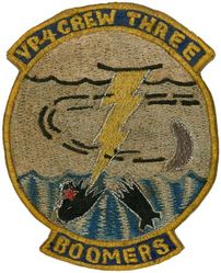 Patrol Squadron 4 (VP-4) Crew 3
Established as Bombing Squadron ONE HUNDRED FORTY FOUR (VB-144) on 1 Jul 1943. Redesignated Patrol Bombing Squadron ONE HUNDRED FORTY FOUR (VPB-144) on 1 Oct 1944; Patrol Squadron ONE HUNDRED FORTY FOUR (VP-144) on 15 May 1946; Medium Patrol Squadron (Landplane) ONE HUNDRED FORTY FOUR (VP-ML-4) on 15 Nov 1946; Patrol Squadron FOUR (VP-4) "Skinny Dragons" on 1 Sep 1948-.

Lockheed P-3C UIIIR Orion

