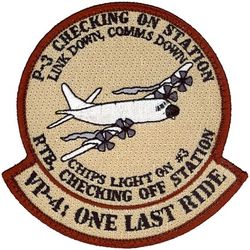 Patrol Squadron 4 (VP-4)
Established as Bombing Squadron ONE HUNDRED FORTY FOUR (VB-144) on 1 July 1943. Redesignated Patrol Bombing Squadron ONE HUNDRED FORTY FOUR (VPB-144) on 1 October 1944. Redesignated Patrol Squadron ONE HUNDRED FORTY FOUR (VP-144) on 15 May 1946. Redesignated Medium Patrol Squadron (Landplane) ONE HUNDRED FORTY FOUR (VP-ML-4) on 15 November 1946. Redesignated Patrol Squadron FOUR (VP-4) on 1 September 1948, the second squadron to be assigned the VP-4 designation.

Lockheed P-3C UIIIR Orion, 1992-.

The Skinny Dragon design was altered slightly in honor of the squadron’s 50th anniversary in 1993. Approved by CNO on 25 Mar 1993.

