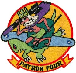 Patrol Squadron 4 (VP-4)
Established as Bombing Squadron ONE HUNDRED FORTY FOUR (VB-144) on 1 Jul 1943. Redesignated Patrol Bombing Squadron ONE HUNDRED FORTY FOUR (VPB-144) on 1 Oct 1944; Patrol Squadron ONE HUNDRED FORTY FOUR (VP-144) on 15 May 1946; Medium Patrol Squadron (Landplane) ONE HUNDRED FORTY FOUR (VP-ML-4) on 15 Nov 1946; Patrol Squadron FOUR (VP-4) on 1 Sep 1948, the second squadron to be assigned the VP-4 designation.

Lockheed P2V-2/5/5F/7/SP-2H Neptune, 1948-1965

Insignia (2nd) “King Neptune” approved by CNO on 29 Nov 1948.

