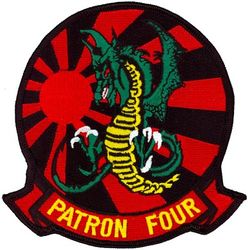 Patrol Squadron 4 (VP-4)
Established as Bombing Squadron ONE HUNDRED FORTY FOUR (VB-144) on 1 Jul 1943. Redesignated Patrol Bombing Squadron ONE HUNDRED FORTY FOUR (VPB-144) on 1 Oct 1944; Patrol Squadron ONE HUNDRED FORTY FOUR (VP-144) on 15 May 1946; Medium Patrol Squadron (Landplane) ONE HUNDRED FORTY FOUR (VP-ML-4) on 15 Nov 1946; Patrol Squadron FOUR (VP-4) on 1 Sep 1948, the second squadron to be assigned the VP-4 designation.

Lockheed P-3C UIIIR Orion, 1992-2016
Boeing P-8A Poseidon, 2016-.

Insignia (4th) “Skinny Dragons” design was altered slightly in honor of the squadron’s 50th anniversary and a more detailed insignia approved by CNO on 25 Mar 1993.


