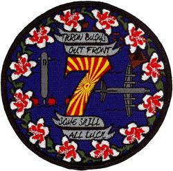 Patrol Squadron 4 (VP-4) Combat Air Crew 7 
Established as Bombing Squadron ONE HUNDRED FORTY FOUR (VB-144) on 1 July 1943. Redesignated Patrol Bombing Squadron ONE HUNDRED FORTY FOUR (VPB-144) on 1 October 1944. Redesignated Patrol Squadron ONE HUNDRED FORTY FOUR (VP-144) on 15 May 1946. Redesignated Medium Patrol Squadron (Landplane) ONE HUNDRED FORTY FOUR (VP-ML-4) on 15 November 1946. Redesignated Patrol Squadron FOUR (VP-4) on 1 September 1948, the second squadron to be assigned the VP-4 designation.

Lockheed P-3C UIIIR Orion, 1992-.

The Skinny Dragon design was altered slightly in honor of the squadron’s 50th anniversary in 1993. Approved by CNO on 25 Mar 1993.
