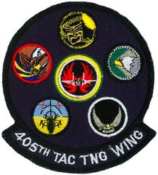 405th Tactical Training Wing Gaggle
Gaggle: 461st Tactical Fighter Training Squadron, 555th Tactical Fighter Training Squadron, 550th Tactical Fighter Training Squadron, 425th Tactical Fighter Training Squadron, 426th Tactical Fighter Training Squadron & 405th Tactical Training Squadron. 

