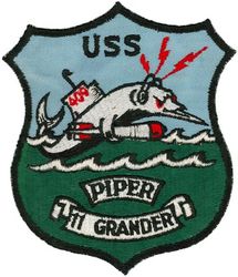 SS-409 USS Piper
Namesake. The Piper, known as the garfish, piper or by its Māori name takeke
Builder: Portsmouth Naval Shipyard, Kittery, ME
Laid down. 15 Mar 1944
Launched. 26 Jun 1944
Commissioned. 	23 Aug 1944
Decommissioned. 16 Jun 1967
Stricken	. 1 Jul 1970
Fate. Sold for scrap, June 1971 
Class and type. Balao class diesel-electric submarine
Displacement:	
1,526 long tons (1,550 t) surfaced
2,391 tons (2,429 t) submerged
Length. 	311 ft 6 in (94.95 m)
Beam. 27 ft 3 in (8.31 m)
Draft. 16 ft 10 in (5.13 m) maximum
Propulsion:	
4 × Fairbanks-Morse Model 38D8-⅛ 10-cylinder opposed piston diesel engines driving electrical generators
2 × 126-cell Sargo batteries
4 × high-speed Elliott electric motors with reduction gears
two propellers]
5,400 shp (4.0 MW) surfaced
2,740 shp (2.0 MW) submerged
Speed. 20.25 knots (38 km/h) surfaced; 8.75 knots (16 km/h) submerged
Range. 11,000 nautical miles (20,000 km) surfaced at 10 kn (19 km/h)
Endurance. 48 hours at 2 knots (3.7 km/h) submerged; 75 days on patrol
Test depth. 400 ft (120 m)
Complement. 10 officers, 70–71 enlisted
Armament:	
10 × 21-inch (533 mm) torpedo tubes
6 forward, 4 aft
24 torpedoes
1 × 5-inch (127 mm) / 25 caliber deck gun
Bofors 40 mm and Oerlikon 20 mm cannon

