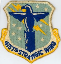 4157th Strategic Wing (ERROR)
"Stategic" was misspelled.  Some of these patches were doctored to correct the mistake (see separate entry). 
Keywords: error