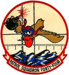 Patrol Squadron 44 (VP-44)
Established as Patrol Squadron FORTY FOUR (VP-44) on 29 January 1951, the fourth squadron to be assigned the VP-44 designation. Disestablished on 28 June 1991.

Martin PBM-5 Mariner, 1951-1952
Martin P5M-1 Marlin, 1952-1955
Martin P5M-2 Marlin, 1955-1960
Lockheed P2V-3 Neptune, 1960-1962
Lockheed P3V-1/P-3A Orion, 1962-1978
Lockheed P-3C UII Orion, 1978-1991

Insignia (3rd) “Golden Pelicans” approved by CNO on 11 Apr 1963.

