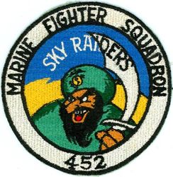 Marine Fighter Squadron 452 (VMF-452)
Established as Marine Fighter Squadron 452 (VMF-452) "Sky Raiders"
on 15 Feb 1944. Disestablished on 31 Dec 1949.

Vought FG-1 Corsair
Curtiss SB2C-4E Helldiver

Post WW-II era, US made

