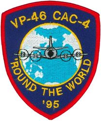 Patrol Squadron 46 (VP-46) Combat Air Crew 4 WORLD TOUR 1995
Established as Patrol Squadron FIVE-S (VP-5S) on 1 Jul 1931. Redesignated Patrol Squadron FIVE-F (VP-5F) on 1 Apr 1933.  Redesignated Patrol Squadron FIVE (VP-5) on 1 Octr 1937. Redesignated Patrol Squadron THIRTY-THREE (VP 33) on 1 Jul 1939. Redesignated Patrol Squadron THIRTY-TWO (VP-32) on 1 Oct 1941. Redesignated Patrol Bombing Squadron THIRTY TWO (VPB-32) on 1 Oct 1944. Redesignated Patrol Squadron THIRTY-TWO (VP-32) on 15 May 1946. Redesignated Medium Patrol Squadron (Seaplane) SIX (VP-MS-6) on 15 Nov 1946. Redesignated Patrol Squadron FORTY-SIX (VP-46) "Grey Knights" on 1 Sep 1948-.

Lockheed P-3C UIIIR Orion

