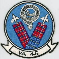 Attack Squadron 46 (VA-46)
Established as Attack Squadron FORTY SIX (VA-46) "Fighting Clansmen" on 24 May 1955. Disestablished on 30 Jun 1991. The first squadron to be assigned the VA-46 designation.

Douglas A-4B Skyhawk, 1967-1968
Vought A-7B/E Corsair II, 1968-1991

