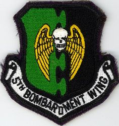 5th Bombardment Wing, Heavy
Established as 5 Strategic Reconnaissance Wing on 1 Jul 1949. Activated on 16 Jul 1949. Redesignated: 5 Strategic Reconnaissance Wing, Heavy on 14 Nov 1950; 5 Bombardment Wing, Heavy on 1 Oct 1955; 5 Wing on 1 Sep 1991; 5 Bomb Wing on 1 Jun 1992-.
