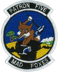 Patrol Squadron 5 (VP-5)
Established as Patrol Squadron SEVENTEEN-F (VP-17F) on 2 Jan 1937. Redesignated Patrol Squadron SEVENTEEN (VP-17) on 1 Oct 1937; Patrol Squadron FORTY TWO (VP-42) on 1 Jul 1939; Bombing Squadron ONE HUNDRED THIRTY FIVE (VB-135) on 15 Feb 1943; Patrol Bombing Squadron ONE HUNDRED THIRTY FIVE (VPB-135) on 1 Oct 1944; Patrol Squadron ONE HUNDRED THIRTY FIVE (VP-135) on 15 May 1946; Medium Patrol Squadron (Landplane) FIVE (VP-ML-5) on 15 Nov 1946; Patrol Squadron FIVE (VP-5) on 1 Sep 1948, the second squadron to be assigned the VP-5 designation.

Lockheed P2V-1/3/5/SP-2E Neptune, 1948-1966
Lockheed P-3A Orion, 1966-1971
Lockheed P-3A (DIFAR) Orion, 1971
Lockheed P-3C Orion, 1974-1989
Lockheed P-3C UIIIR Orion, 1989-2013
Boeing P-8A Poseidon, 2013-.

Insignia (2nd) “Mad Foxes” used after 1948.

