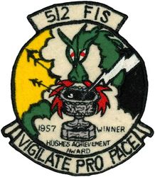 512th Fighter-Interceptor Squadron Hughes Achievment Award 1957
