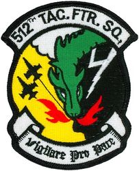512th Tactical Fighter Squadron
Not used by unit.
Translation: VIGILARE PRO PACE = On Guard for Peace
