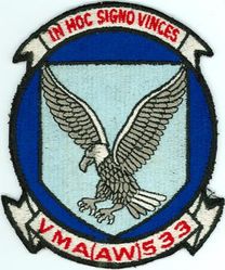 Marine All-Weather Attack Squadron 533  (VMA (AW)-533)
VMA(AW)-533 "Nighthawks"
1965 2d Design
A-6A Intruder
Translation: IN HOC SIGNO VINCES = In This Sign You Shall Conquer.
