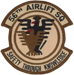 56th Airlift Squadron
Constituted 56 Troop Carrier Squadron on 12 Nov 1942. Activated on 18 Nov 1942. Inactivated on 25 Mar 1946. Activated in the Reserve on 3 Aug 1947. Redesignated 56 Troop Carrier Squadron, Medium, on 27 Jun 1949. Ordered to active service on 15 Oct 1950. Inactivated on 14 Jul 1952. Activated in the Reserve on 14 Jul 1952. Inactivated on 16 Nov 1957. Redesignated 56 Military Airlift Squadron, Training, and activated on 27 Dec 1965. Organized on 8 Jan 1966. Redesignated 56 Airlift Squadron on 27 Aug 1991-.
Keywords: Desert