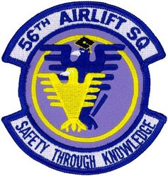 56th Airlift Squadron
Constituted 56 Troop Carrier Squadron on 12 Nov 1942. Activated on 18 Nov 1942. Inactivated on 25 Mar 1946. Activated in the Reserve on 3 Aug 1947. Redesignated 56 Troop Carrier Squadron, Medium, on 27 Jun 1949. Ordered to active service on 15 Oct 1950. Inactivated on 14 Jul 1952. Activated in the Reserve on 14 Jul 1952. Inactivated on 16 Nov 1957. Redesignated 56 Military Airlift Squadron, Training, and activated on 27 Dec 1965. Organized on 8 Jan 1966. Redesignated 56 Airlift Squadron on 27 Aug 1991-.

