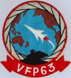 Light Photographic Squadron 63 (VFP-63)
Established as Composite Squadron Sixty-One (VC-61) on 20 Jan 1949. Redesignated Fighter Photographic Squadron Sixty One (VFP-61) in Jul 1956; Composite Photographic Squadron Sixty-Three (VCP-63) "Eyes of the Fleet" on 1 Jul 1959; Light Photographic Squadron Sixty Three (VFP-63) on 1 Jul 1961. Disestablished on 30 Jun 1982.

Douglas A3D-2P Skywarrior, 1959-1961
Vought F8U-1P Crusader, 1961-1982


