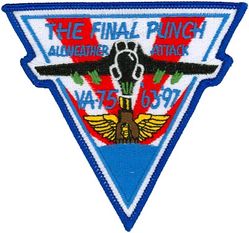 Attack Squadron 75 (VA-75) Inactivation
VA-75 "Sunday Punchers"
1997
Grumman A-6E; KA-6D Intruder
