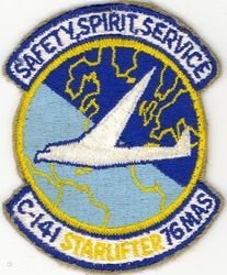 76th Military Airlift Squadron
Constituted as 76 Ferrying Squadron (Special) on 30 Jan 1943. Activated on 8 Feb 1943. Redesignated as 76 Transport Transition Squadron on 4 Jun 1943. Disbanded on 31 Mar 1944. Reconstituted, and redesignated as 76 Air Transport Squadron, Medium, on 20 Jun 1952. Activated on 20 Jul 1952. Redesignated as 76 Military Airlift Squadron on 8 Jan 1966; 76 Airlift Squadron on 1 Oct 1991-.
