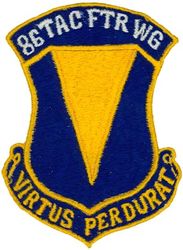 86th Tactical Fighter Wing
German hand made and larger. Translation: VIRTUS PERDURAT = Courage Will Endure
