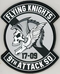 9th Attack Squadron Class 2017-09
Constituted 9 Pursuit Squadron (Interceptor) on 20 Nov 1940. Activated on 15 Jan 1941. Redesignated: 9 Fighter Squadron on 15 May 1942; 9 Fighter Squadron, Twin Engine, on 25 Jan 1943; 9 Fighter Squadron, Single Engine, on 19 Feb 1944; 9 Fighter Squadron, Two Engine, on 6 Nov 1944; 9 Fighter Squadron, Single Engine, on 8 Jan 1946; 9 Fighter Squadron, Jet Propelled, on 1 May 1948; 9 Fighter Squadron, Jet, on 10 Aug 1948; 9 Fighter-Bomber Squadron on 1 Feb 1950; 9 Tactical Fighter Squadron on 8 Jul 1958; 9 Fighter Squadron on 1 Nov 1991, Inactivated on 16 May 2008. Redesignated 9 Attack Squadron and activated on 4 Oct 2012-.
Keywords: PVC