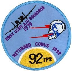 92d Tactical Fighter Squadron Inactivation
Never used by unit.

