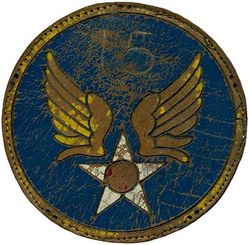 15th Air Force
Established as Fifteenth Air Force on 30 Oct 1943.  Activated on 1 Nov 1943.  Inactivated on 15 Sep 1945.

Insignia approved on 19 Feb 1944. Italian painted incised leather.

Stations.  Tunis, Tunisia, 1 Nov 1943; Bari, Italy, 1 Dec 1943-15 Sep 1945.


