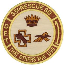 33d Rescue Squadron Detachment 1 
Constituted as 33 Air Rescue Squadron on 17 Oct 1952. Activated on 14 Nov 1952. Discontinued on 18 Mar 1960. Organized on 18 Jun 1961. Redesignated as: 33 Air Recovery Squadron on 1 Jul 1965; 33 Aerospace Rescue and Recovery Squadron on 8 Jan 1966. Inactivated on 1 Oct 1970. Activated on 1 Jul 1971. Redesignated as: 33 Air Rescue Squadron on 1 Jun 1989; 33 Rescue Squadron on 1 Feb 1993-.
Keywords: desert