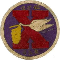 10th Combat Cargo Squadron 
Constituted as 10th Combat Cargo Squadron on 1 Jun 1944 and activated in India on 5 Jun 1944. Redesignated 331st Troop Carrier Squadron on 1 Oct 1945. Inactivated on 6 Jan 1946.

Insignia Indian made painted multipiece leather. 

Stations: Sylhet, India, 5 Jun 1944; Dergaon, India 5 Aug 1944; Dinjan, India, 31 Aug 1944; Myitkyina, Burma, 3 Jun 1945; Shanghai, China, 10 Oct 1958-15 Dec 1945; Ft Lawton, WA, 5-6 Jan 1946.

