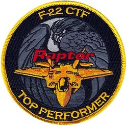 411th Flight Test Squadron F-22 Raptor Combined Test Force Top Performer

