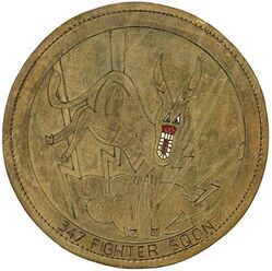 347th Fighter Squadron 
Activated on 1 Oct 1942 by special authority prior to constitution as 347th Fighter Squadron on 2 Oct 1942. Inactivated on 7 Nov 1945.

Incised leather

Stations. Bushey Hall, England, 1 Oct 1942; Snailwell, England, 4 Oct 1942 (ground echelon, which was formed in US, was at Harding Field, LA, until c. 2 Nov 1942); Kings Cliffe, England, 8 Dec 1942-4 Jan 1943; Casablanca, French Morocco, 20 Nov 1942; Oujda, French Morocco, 6 Jan 1943; La Senia, Algeria, 12 Feb 1943; Orleansville, Algeria, 9 Mar 1943; Le Sers, Tunisia, 21 Apr 1943; Djidjelli, Algeria, 14 May 1943; Rerhaia, Algeria, 18 Nov 1943; Corsica, c. 6 Dec 1943 (detachment operated from Capodichino, Italy, 10 Feb-Mar 1944); Sardinia, 19 Jul 1944; Tarquinia, Italy, 15 Sep 1944; Pisa, Italy, 2 Dec 1944-14 Jul 1945; Seymour Johnson Field, NC, 25 Aug-7 Nov 1945.

