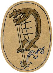 121st Observation Squadron 
Established as 121st Observation Squadron and allotted to NG on 30 Jul 1940. Activated on 10 Apr 1941. Ordered to active service on 1 Sep 1941. Redesignated: 121st Observation Squadron (Light) on 13 Jan 1942; 121st Observation Squadron on 4 Jul 1942. 121st Liaison Squadron on 2 Apr 1943. Activated on 30 Apr 1943. Inactivated on 7 Nov 1945.  

Insignia approved on 16 Apr 1941. US made chenille.

Stations. Washington, DC, 10 Apr 1941; Owens Field, SC, 23 Sep 1941; Lexington County Aprt, SC, 8 Dec 1941; Langley Field, VA, 26 Dec 1941; Birmingham, AL, 18 Oct 1942. Vichy AAFld, MO, 30 Apr 1943; Morris Field, NC, 8 May 1943; Raleigh-Durham AAFld, NC, 27 Aug 1943-18 Feb 1944; Oran, Algeria, 20 Mar 1944; Telergma, Algeria, 17 Apr-9 Jul 1944; Pomigliano, Italy, 24 Jul 1944 (A flight at St Tropez, France, 1 Sep 1944, Lyons, France, 15 Sep 1944, and Vittel, France, 3 Oct 1944-1 Mar 1945; D flight at Vittel, France, 7 Oct 1944-1 Mar 1945; other flights at various points in Italy during period Sep 1944-May 1945); Florence, Italy, 6 Oct 1944; Verona, Italy, 3 May 1945; Manerba, Italy, 16 May 1945; Florence, Italy, 16 Jul-Aug 1945; Drew Field, FL. 25 Aug 1945; Muskogee AAFld, OK, 13 Sep-17 Nov 1945.

