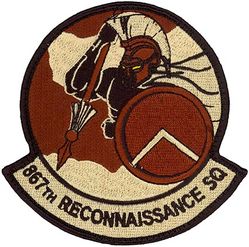 867th Reconnaissance Squadron
Organized as 92 Aero Squadron on 21 Aug 1917. Demobilized on 21 Dec 1918. Reconstituted, and consolidated (1942), with 17 Reconnaissance Squadron (Light), which was constituted on 20 Nov 1940. Activated on 15 Jan 1941. Redesignated as: 92 Bombardment Squadron (Light) on 14 Aug 1941; 92 Reconnaissance Squadron (Medium) on 30 Dec 1941; 433 Bombardment Squadron (Medium) on 22 Apr 1942; 10 Antisubmarine Squadron (Heavy) on 29 Nov 1942; 867 Bombardment Squadron (Heavy) on 21 Oct 1943. Inactivated on 4 Jan 1946. Redesignated as 867 Reconnaissance Squadron on 9 Aug 2012. Activated on 10 Sep 2012.
 
Keywords: Desert