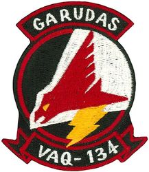 Electronic Attack Squadron 134 (VAQ-134) 
Electronic Attack Squadron 134 (VAQ-134) “Garudas” were originally commissioned on 7 Jun 1969 at NAS Alameda, CA, flying the EKA-3B electronic warfare/tanker and KA-3B tanker Skywarriors. VAQ-134 transitioned to Detachment 134 of VAQ-135 for its 1970-71 WestPac deployment aboard the USS Ranger, and stood down in Jul 1971. Reactivated in May 1972, operating the EA-6B Prowler. Deactivated on 31 Mar 1995. Reactivated in Oct 1995, replacing the EA-6B with the EA-18G Growler in 2016-.
