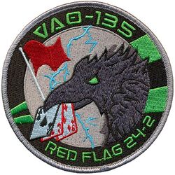 Electronic Attack Squadron 135 (VAQ-135) Exercise RED FLAG 2024-2
Established as Electronic Attack Squadron 135 (VAQ-135) "Black Ravens" on 15 May 1969 at NAS Whidbey Island, WA, tanker. Deactivated in Sep 1973. Reactivated in 1974-.

Douglas EKA-3B, KA-3B Skywarrior, 1969-1973
Grumman EA-6B Growler, 1975-2010
Boeing EA-18G Growler, 2010-.

