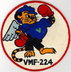 Marine Fighter Squadron 224 (VMF-224)
Established as Marine Fighting Squadron 224 (VMF-224) on 1 May 1942. Redesignated Marine Attack Squadron 224 (VMA-224) on 1 Dec 1954; Marine All-Weather Attack Squadron 224 (VMA(AW)-224) on 1 Nov 1966-.

Grumman F4F Wildcats, 1942
Vought F4U Corsair, 1942-1952
Grumman F9F-5 Panther, 1952-1956
McDonnell F2H-3 Banshee, 1953

