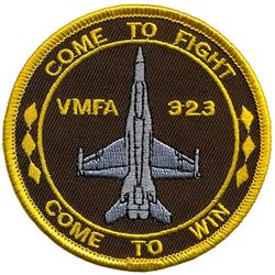 Marine Attack Fighter Squadron 323 (VMFA-323) F-18 Morale
Established as Marine Fighter Squadron 323 (VMF-323) "Death Rattlers" on 1 Aug 1943. Redesignated as Marine Attack Squadron 323 (VMA-323) in Jun 1952; Marine Fighter Squadron 323 (VMF-323) on 31 Dec 1956; Marine Fighter Squadron (All Weather) 323 (VMF(AW)-323) on 31 Jul 1962; Marine Fighter Attack Squadron 323 (VMFA-323) on 1 Apr 1964-.

McDonnell Douglas F/A-18C Hornet, 1993-.

