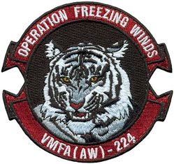 Marine Fighter Attack Squadron (All-Weather) 224 (VMFA(AW)-224) Exercise FREEZING WINDS 2023 
Established as Marine Fighting Squadron 224 (VMF-224) "Fighting Wildcats" on 1 May 1942. Redesignated Marine Attack Squadron 224 (VMA-224) on 1 Dec 1954; Marine All-Weather Attack Squadron 224 (VMA(AW)-224) on 1 Nov 1966; Marine Fighter Attack Squadron (All-Weather) 224 (VMFA(AW)-224) on 5 Mar 1993-.

McDonnell Douglas F/A-18D Hornet, 1993-.

