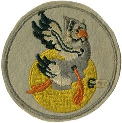 Marine Scout Bombing Squadron 333 (VMSB-333)
Established as Marine Scout Bombing Squadron 333 (VMSB-333) on 1 Aug 1943. Redesignated Marine Bombing Fighter Squadrons 333 (VMBF-333) on 14 Oct 1944; Marine Scout Bombing Squadron 333 (VMSB-333) in Dec 1944. Disestablished on 1 Nov 1945.

Insignia approved in 1943.US made, schiffli embroidery on wool.

Aircraft.
Douglas SBD-4 Dauntless, 1943-1944
Vought F4U-1D Corsair, 1944
Curtiss SB2C-5 Helldiver, 1944-1945

