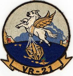 Air Transport Squadron 21 (VR-21)
Established as Flag Transport Unit One in Jan 1945. Redesignated Utility Transport Squadron One (VRJ-1) in Nov 1946; Utility Transport Squadron ONE (VRU-1) in Sep 1948; Air Transport Squadron TWENTY ONE (VR-21) in Jul 1957; Fleet Tactical Support Squadron TWENTY ONE (VR-21) in Aug 1976. Disestablished in Mar 1977.
