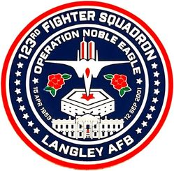 123d Fighter Squadron Operation NOBLE EAGLE 2022-2023
Based at Langley pulling ONE alert.
Keywords: PVC