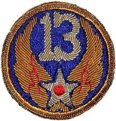 13th Air Force
Gemsco took regular official shoulder patches and added bullion over them.
