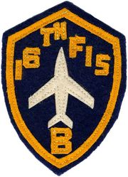 16th Fighter-Interceptor Squadron B Flight
F-86 aircraft. Japan made on felt.
