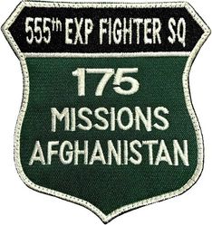 555th Expeditionary Fighter Squadron 175 Missions Operation ENDURING FREEDOM
Made for one pilot showing his total after several tours. Italian made.
