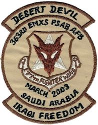 177th Fighter Wing Operation IRAQI FREEDOM 2003
NJANG personnel attached to 363 Expeditionary Maintenance Sq. at Prince Sultan AB, Saudi Arabia. Saudi made.
Keywords: desert