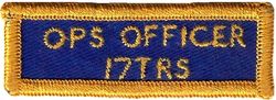 17th Tactical Reconnaissance Squadron Operations Officer Tab
Worn over top of 26 TRW patch. UK made.
