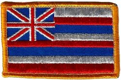 199th Tactical Fighter Squadron Hawaii  Flag
The HANG have traditionally worn the Hawaiian flag on their left shoulder. Unit issued.
