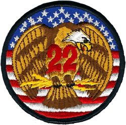 22d Tactical Fighter Squadron 
Unofficial, but used from 1977-1982 as the squadron patch. It has nothing to do with the Bicentennial, as claimed elsewhere.
