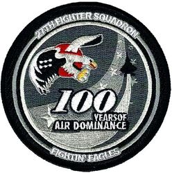 27th Fighter Squadron 100th Anniversary
This patch was flown with the initial order on a combat mission over Syria in 2017.
