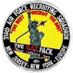 314th Recruiting Squadron
The 314 Recruiting Squadron directs and operates the recruiting activities of seven enlisted accession flights with approximately 60 active-duty and eight civilian personnel. The 314th RCS covered a 20,000 square-mile area that included at the time New York, New Jersey, and Europe.
